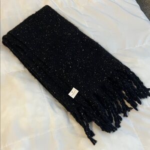 NWT AE Elegant Black Fringed Scarf